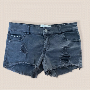 HARLOW Black Faded Jean Shorts